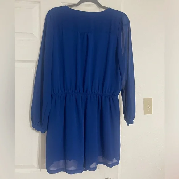 Express Royal Blue V-Neck Romper - Picture 6 of 6